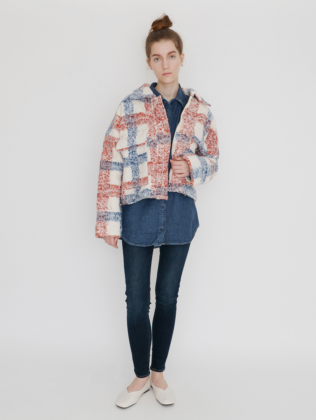 LEVI'S® MADE&CRAFTED®SHERPA FIELD JACKET JADA PLAID NATURAL